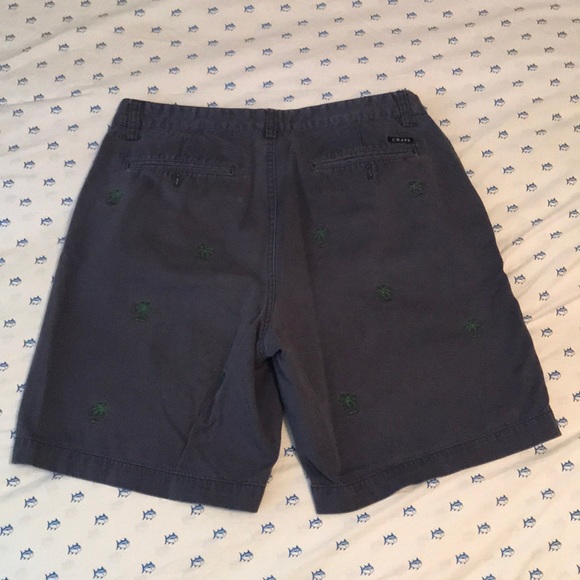 Chaps navy shorts w/ green palm trees - Picture 2 of 5